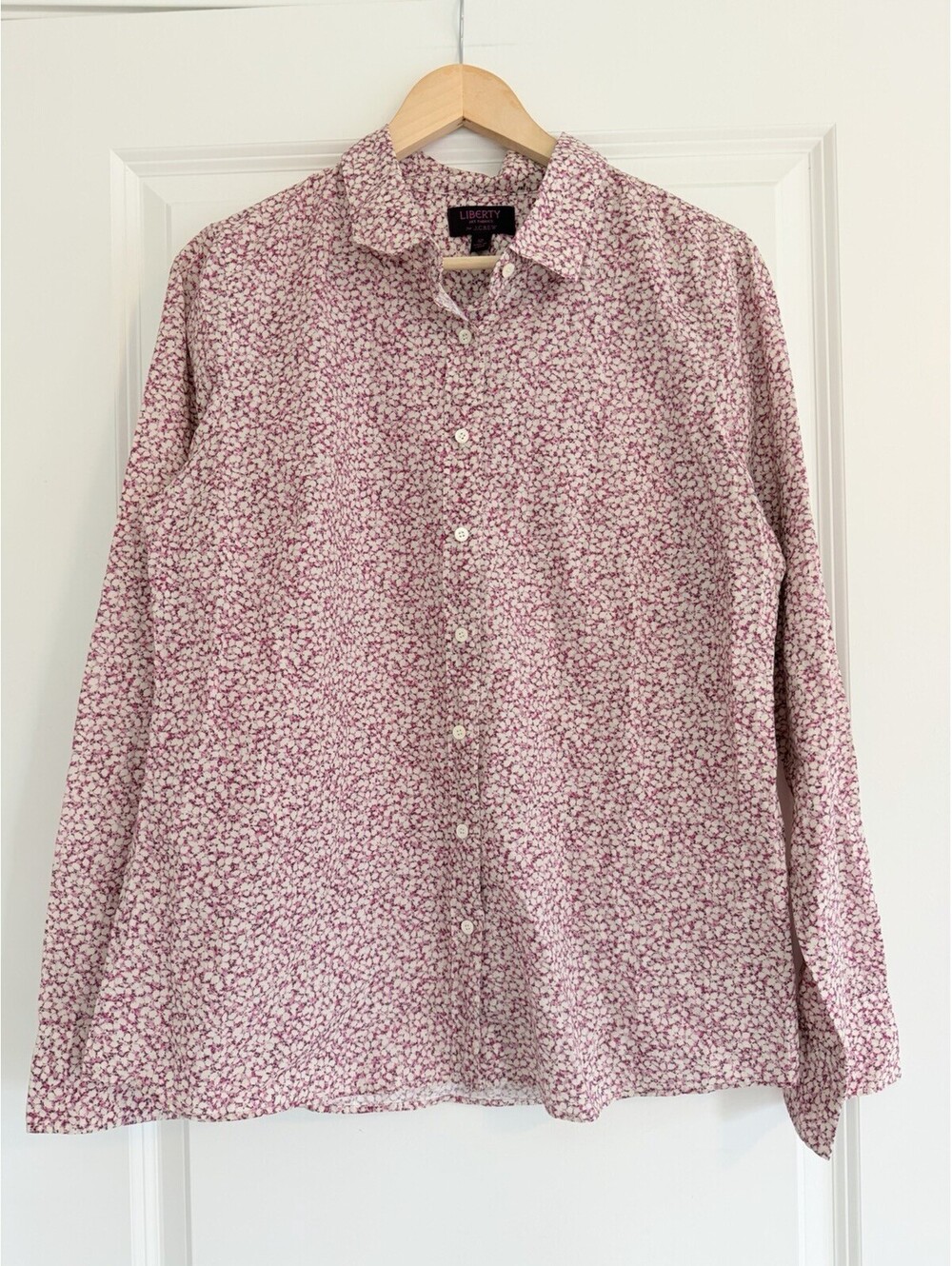 Liberty Art Fabrics For J.Crew Floral Button-Down Shirt Pink Ditsy Print Size 12
